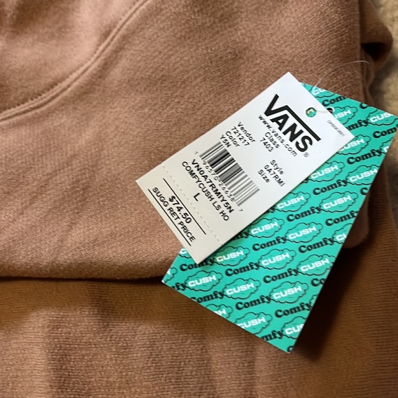 VANS brands, light brown cush comfy hoodie with kangaroo pocket, so soft - Picture 3 of 10